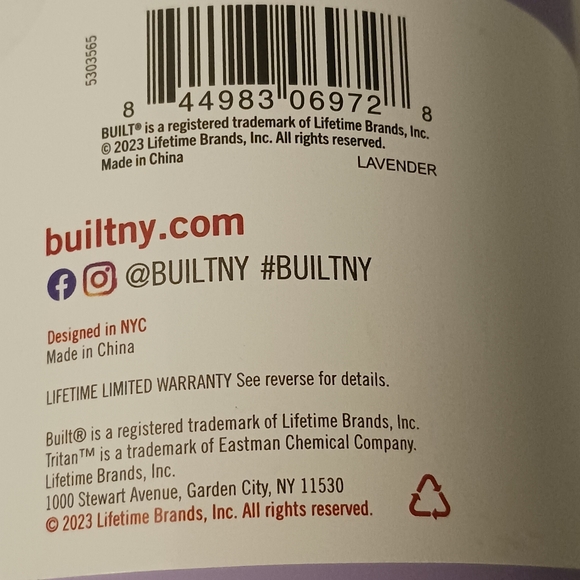 NWT!! BUILT 30oz Tumbler (Lavender in Colot) - Picture 6 of 7